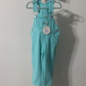 Kids Aqua Overalls 2T